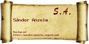 Sándor Anzelm névjegykártya